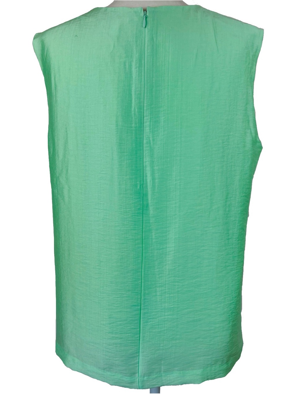 COS Women's Green Sleeveless Drape Knot Top Zip Back Usha Doshi Collab Size 14 - Picture 2 of 9